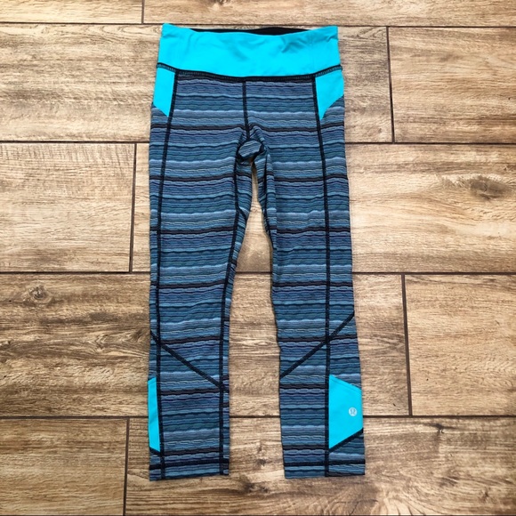 Lululemon Pace Rival Crop Space Dye Blue Size 4 - Picture 5 of 8